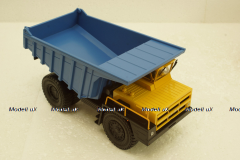 Белаз-7527 карьерный самосвал, желтый/синий, Н012, Наш Автопром 1:43