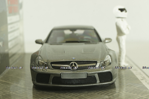 Mercedes SL65 AMG (R230) Black Series 2010 TopGear with figure of Stig, silver matt, 519433830, Minichamps 1:43