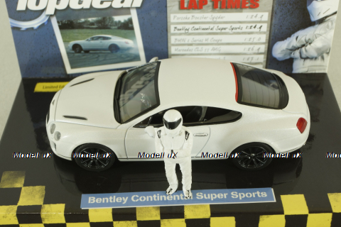 Bentley Continental Super Sport 2007 TopGear with figure of Stig, matt white, 519431390, Minichamps 1:43