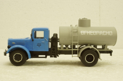 АЦ-8-200 Маз-200, топливозоправщик, син/сер,  Автолегенды СССР, Грузовики, Конверсии 1:43