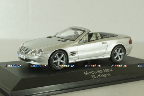 Mercedes SL 500 cabriolet (R230) with operation roof 2001, silver, B669619268, Norev 1:43