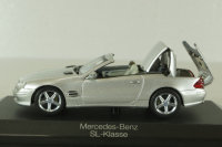 Mercedes SL 500 cabriolet (R230) with operation roof 2001, silver, B669619268, Norev 1:43