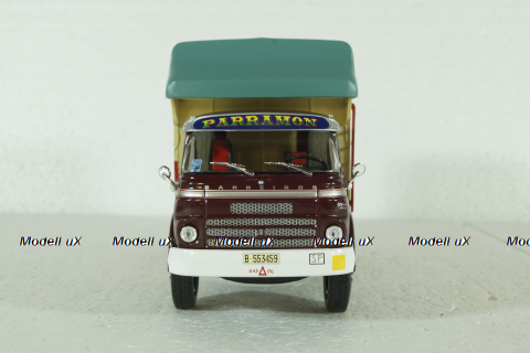 Barreiros Super Azor Truck Telonato Parcet Parramon Transports 2-Assi 1967, Brown Cream, Camiones y Autobuses, Salvat 1:43