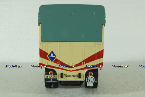 Barreiros Super Azor Truck Telonato Parcet Parramon Transports 2-Assi 1967, Brown Cream, Camiones y Autobuses, Salvat 1:43