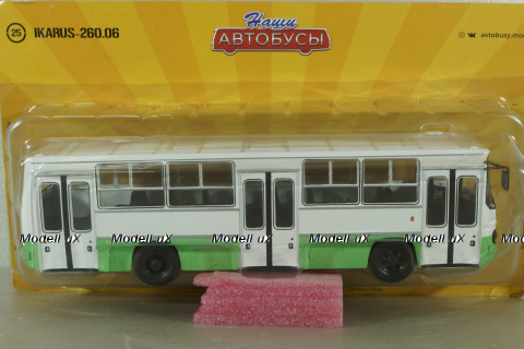 Икарус-260.06 автобус, белый/зеленый, NA025, Наши Автобусы №25, 1:43