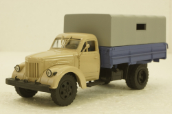 УралЗис-355М, борт с тентом,бежевый/синий, АвтоИстория 1:43