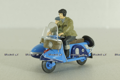 Т-200К «Тула» мотороллер с коляской, синий, с 2-мя фигурками, 1961, Артель "Universal" 1:43