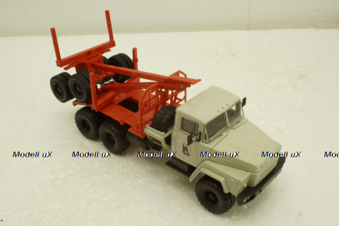 Краз-260Л лесовоз серый/красный, Н728, Наш Автопром 1:43