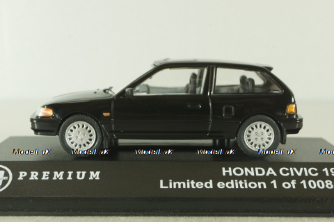 Honda Civic 1987, black, T9P-10004, Triple 9 1:43 Уценка!