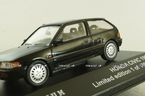 Honda Civic 1987, black, T9P-10004, Triple 9 1:43 Уценка!