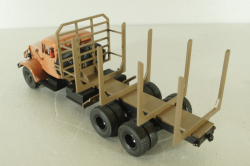 Краз-219Б лесовоз, оранжевый, с бревнами Modellux 1:43