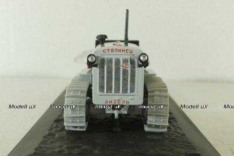 Сталинец-65 трактор, 1937, серый с прицепом, Model43 1:43