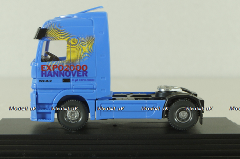 Mercedes Actros solo tractor EXPO 2000, blue 50801, Wiking 1:87