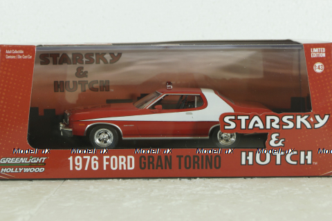 Ford Gran Torino  from movie Starsky & Hutch 1976 red/white, 86442, Greenlight 1:43