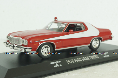 Ford Gran Torino  from movie Starsky & Hutch 1976 red/white, 86442, Greenlight 1:43