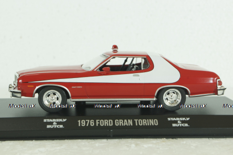 Ford Gran Torino  from movie Starsky & Hutch 1976 red/white, 86442, Greenlight 1:43