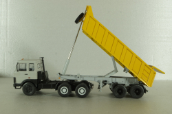 МАЗ-6422 (ранний) с п/прицепом самосвалом МАЗ-9506-20  1990, серый/желтый, Автоистория 1:43