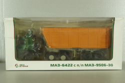 МАЗ-6422 с п/прицепом самосвалом  МАЗ-9506-30, зеленый/оранжевый, 101531, Автоистория 1:43