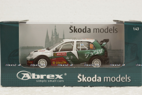 Skoda Fabia WRC Evo II , Rallye Japan 2005,  #12 Mikko Hirvonen, 143XAB601TF, Abrex 1:43