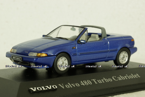 Volvo 480 Turbo Cabriolet 1990 blue, AVC023, Atlas Volvo Collection, 1:43
