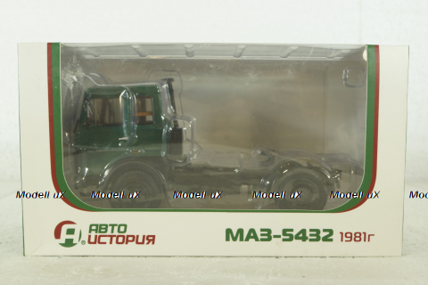 Маз-5432 тягач 1981г, зеленый, 100428, АвтоИстория 1:43