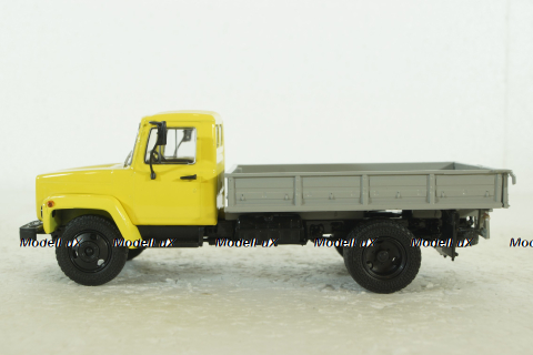Газ-33073, бортовой, желт/серый, 1989г., АвтоИстория 1:43