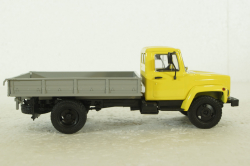 Газ-33073, бортовой, желт/серый, 1989г., АвтоИстория 1:43