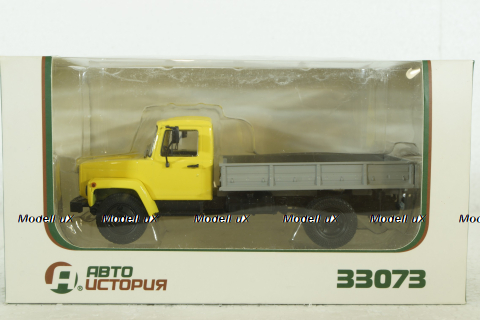 Газ-33073, бортовой, желт/серый, 1989г., АвтоИстория 1:43