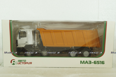 Маз-6515 самосвал бел/оранж, 101371, АвтоИстория 1:43