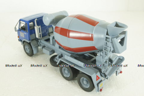 Berliet GRH 230 Cement mixer year 1976 blue / grey, Hachette 1:43