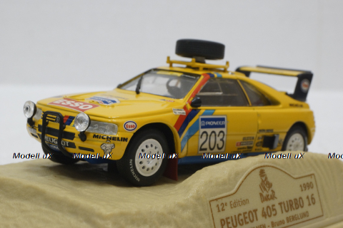 Peugeot 405 Turbo 16 #203  Rally Paris-Dakar 1990 A.VATANEN - B. BERGLUND, Norev 1:43