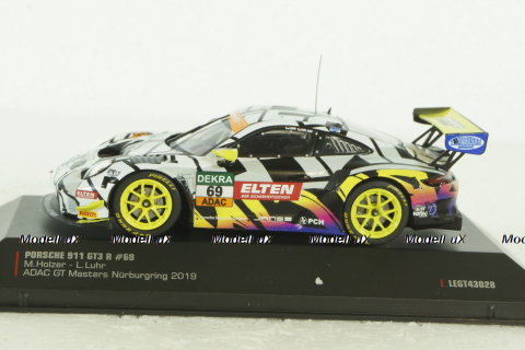 Porsche 911 GT3 R No.69, ADAC GT Masters Nurburgring Holzer/Luhr 2019 Iron Force, IXO 1:43