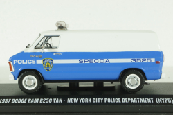 Dodge RAM B250 Van NYPD 1987 blue/white, 86577, Greenlight 1:43