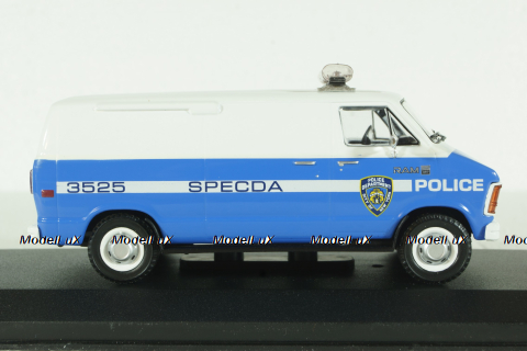 Dodge RAM B250 Van NYPD 1987 blue/white, 86577, Greenlight 1:43
