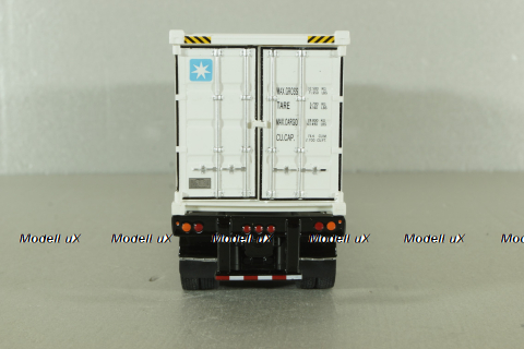 Peterbilt 579 day cab tractor with 40' refrigerated sea container Maersk, grey/white, 71069, Diecast Masters 1:50