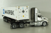 Peterbilt 579 day cab tractor with 40' refrigerated sea container Maersk, grey/white, 71069, Diecast Masters 1:50