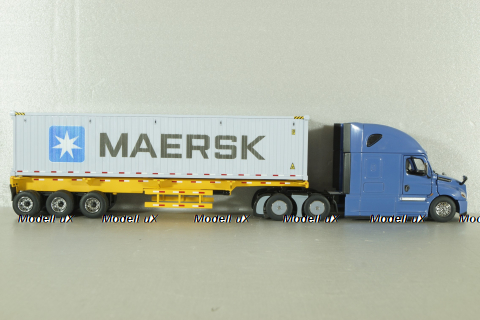 Freghtliner Cascadia with 40' dry goods sea container Maersk, blue/grey, 71048, Diecast Masters 1:50