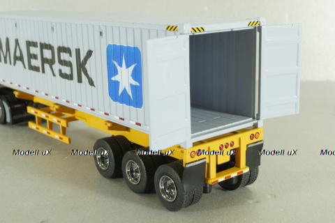 Freghtliner Cascadia with 40' dry goods sea container Maersk, blue/grey, 71048, Diecast Masters 1:50
