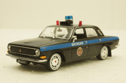 Газ-24-10 Волга. ГАИ, черная.  Автолегенды СССР № 1:43