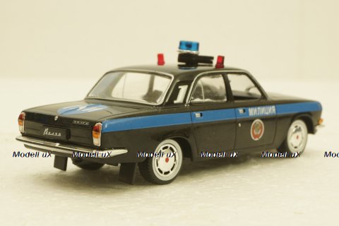 Газ-24-10 Волга. ГАИ, черная.  Автолегенды СССР № 1:43