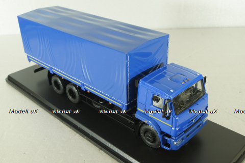 Камаз-65117 бортовой с тентом (поздний), синий, SSM1246, SSM 1:43 Уценка!