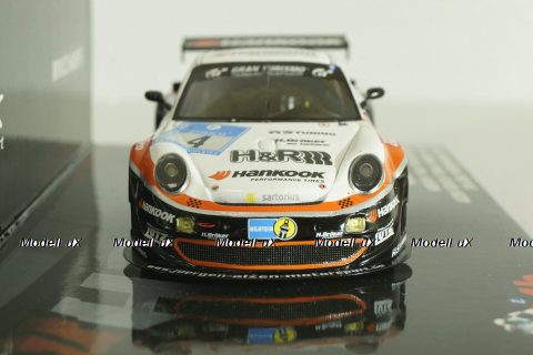Porsche 911(997) Alzen Turbo Hankook, 24h ADAC Nurburgring #4 2008, white/black, 437086804, Minichamps 1:43