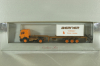 Mercedes SK 1748 tractor with semi trailer Berner 1988, orange, Herpa 1:87