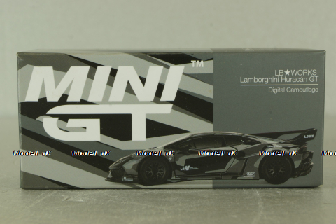 Lamborghini Huracan GT, LB Works, digital camouflage, Mini GT 1:64