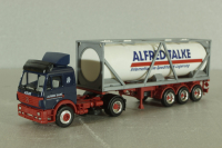 Mercedes SK 1850 LS tractor with semi-trailer tank "Alfred Talke" 1994, blue/white, 143004, Herpa 1:87