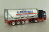 Mercedes SK 1850 LS tractor with semi-trailer tank "Alfred Talke" 1994, blue/white, 143004, Herpa 1:87