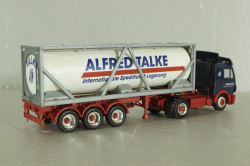 Mercedes SK 1850 LS tractor with semi-trailer tank "Alfred Talke" 1994, blue/white, 143004, Herpa 1:87