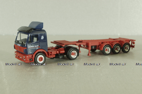 Mercedes SK 1850 LS tractor with semi-trailer tank "Alfred Talke" 1994, blue/white, 143004, Herpa 1:87
