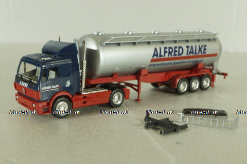 Mercedes SK 1735 LS tractor with semi-trailer tank "Alfred Talke" 1992, blue/silver, 141581, Herpa 1:87 