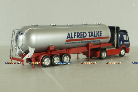 Mercedes SK 1735 LS tractor with semi-trailer tank "Alfred Talke" 1992, blue/silver, 141581, Herpa 1:87 